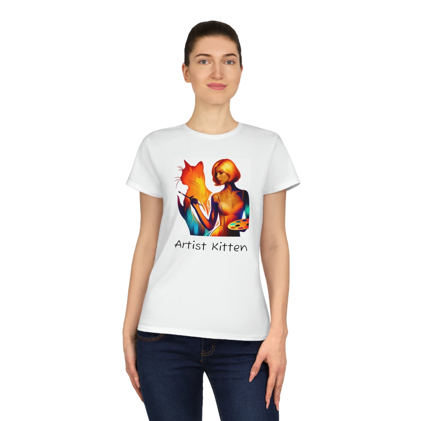 Artist Kitten Ladies' Cotton T-Shirt