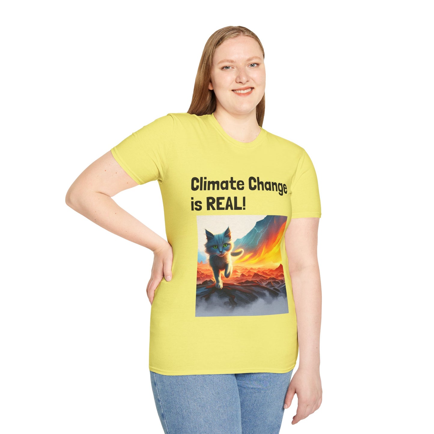 Cat Themed Climate Change T-Shirt