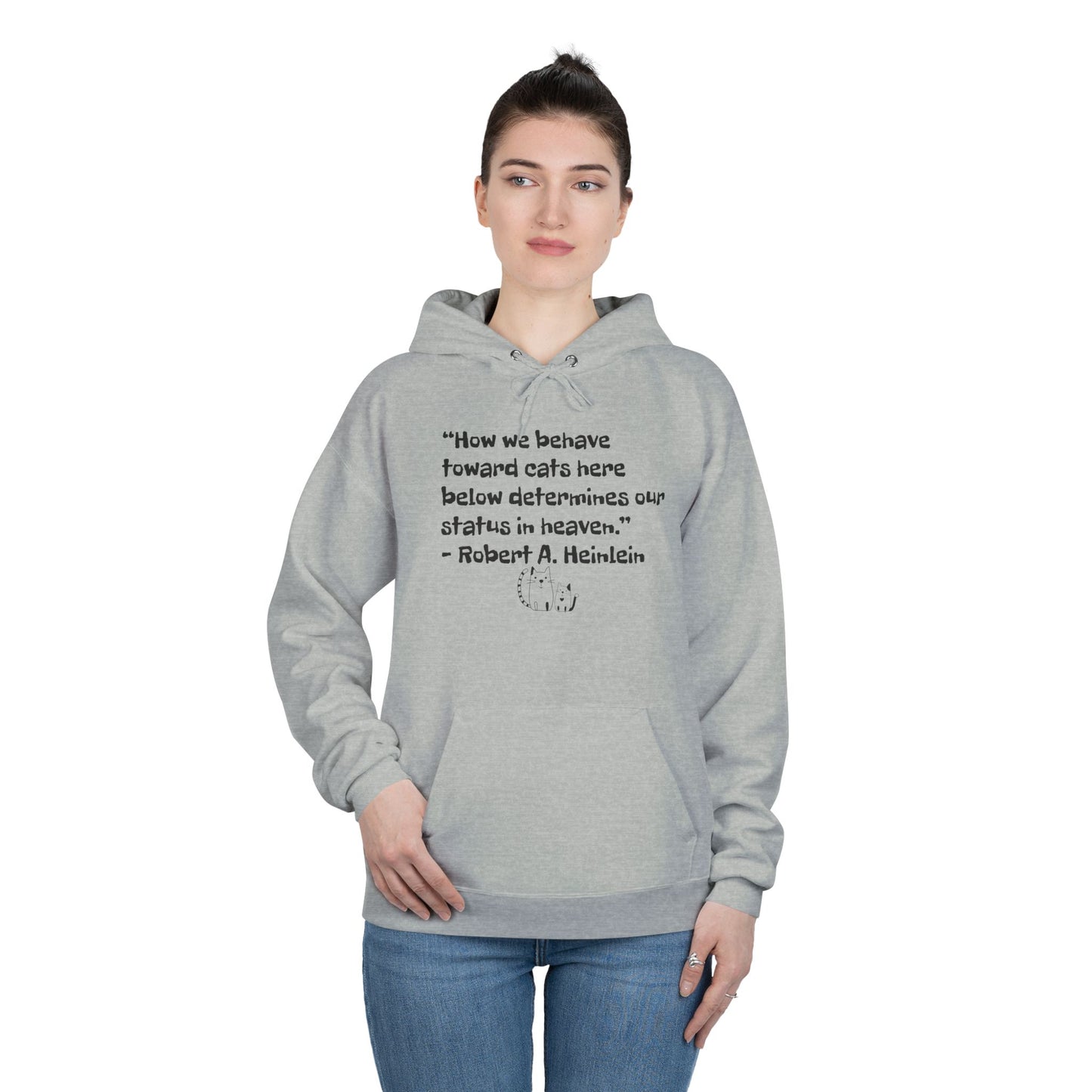 Heinlein Cat Quote Unisex EcoSmart® Pullover Hoodie Sweatshirt
