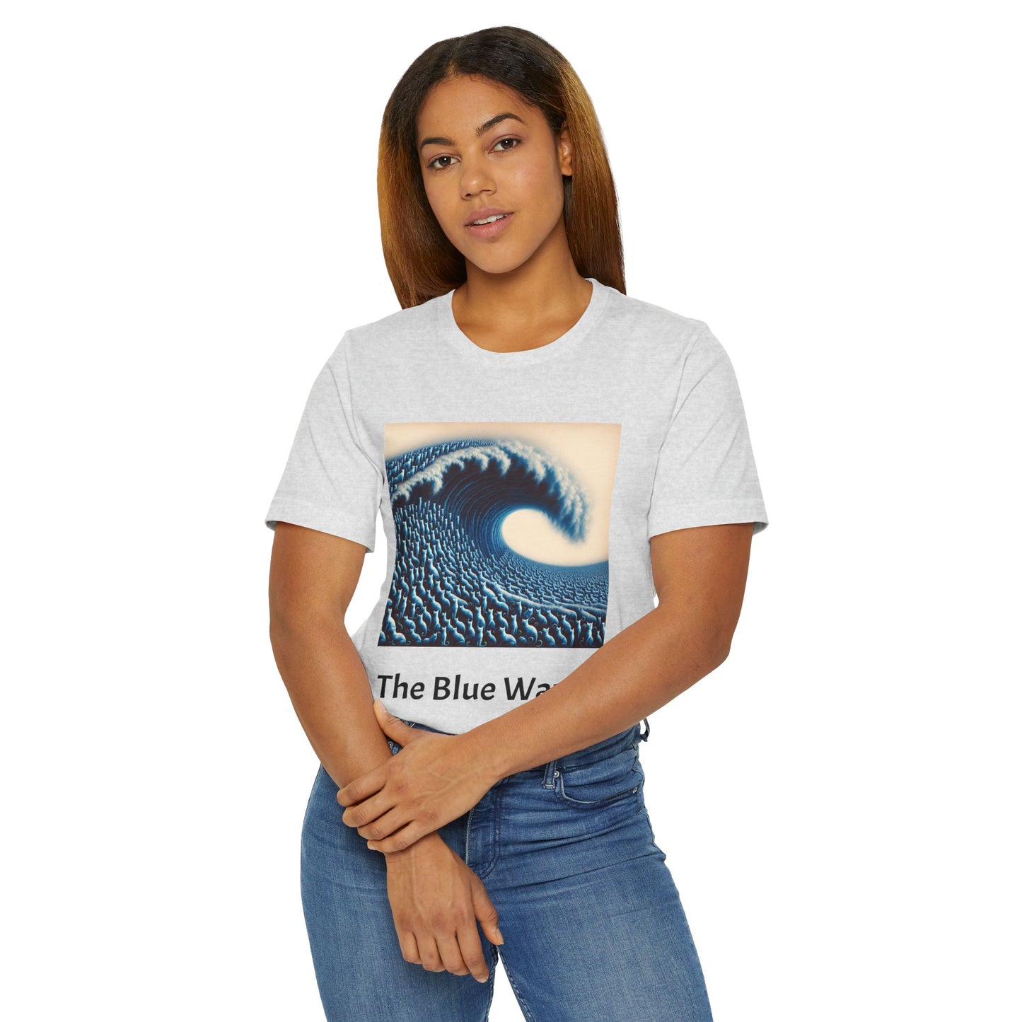 Blue Wave With Cats T-Shirt