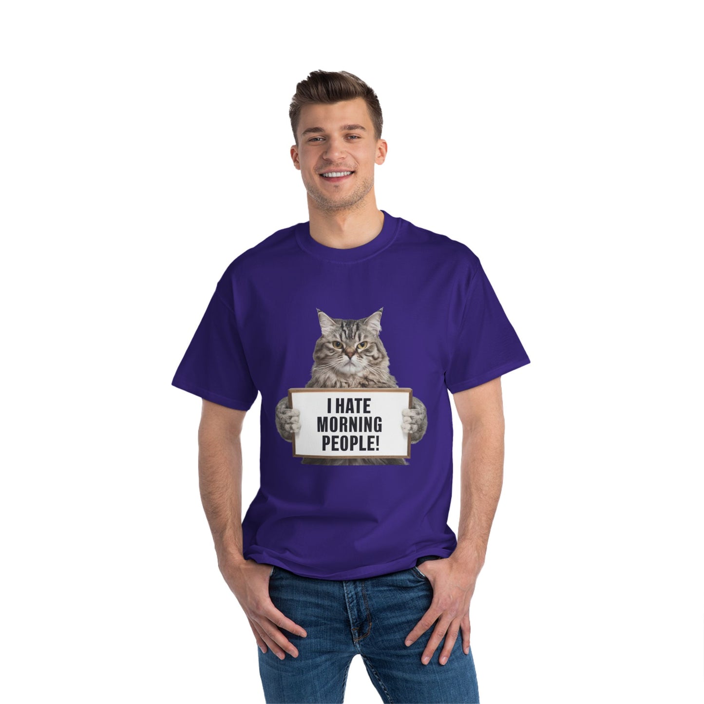 Funny Cat T-Shirt - "I Hate Morning People!"