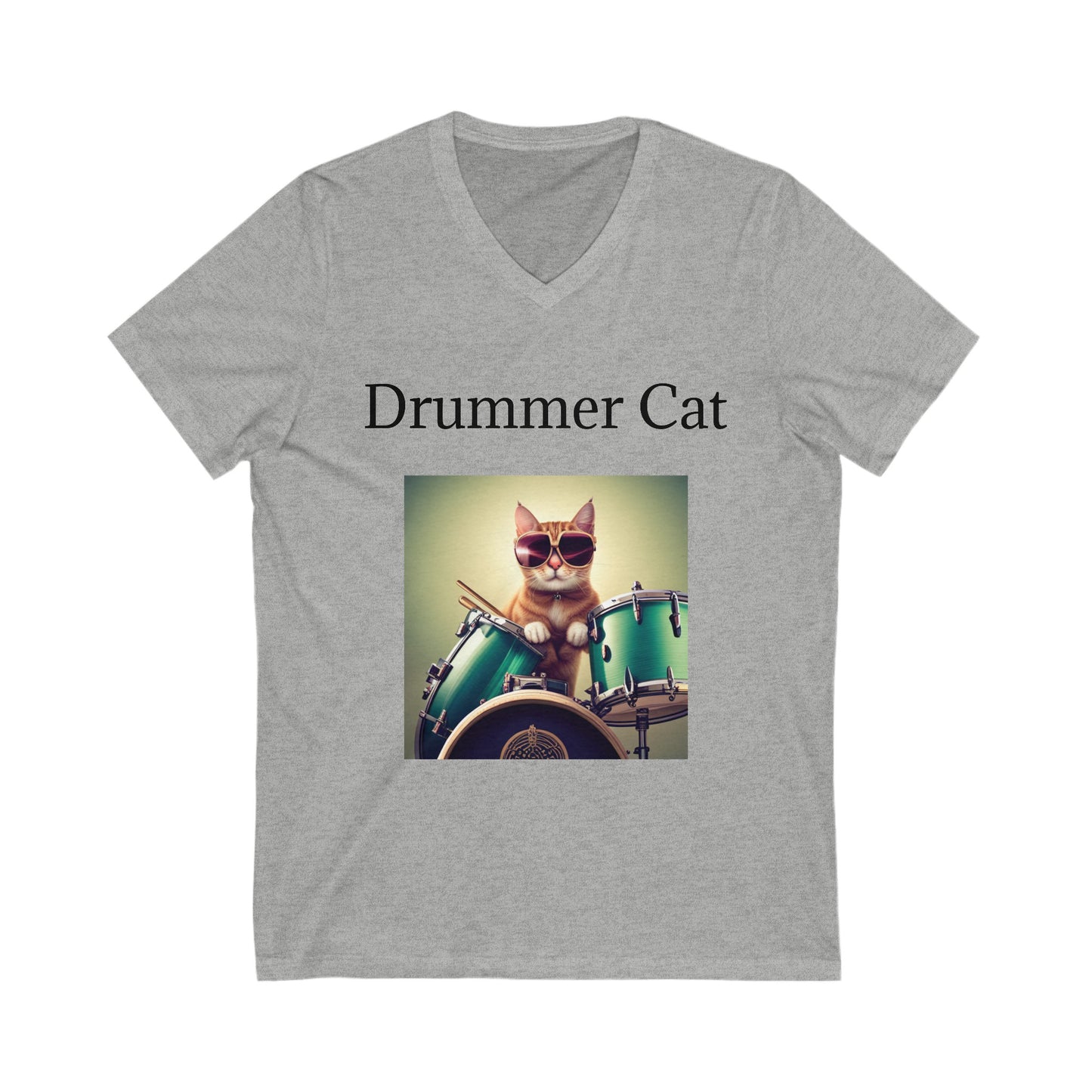 Music Lover Drummer Cat Unisex Tee