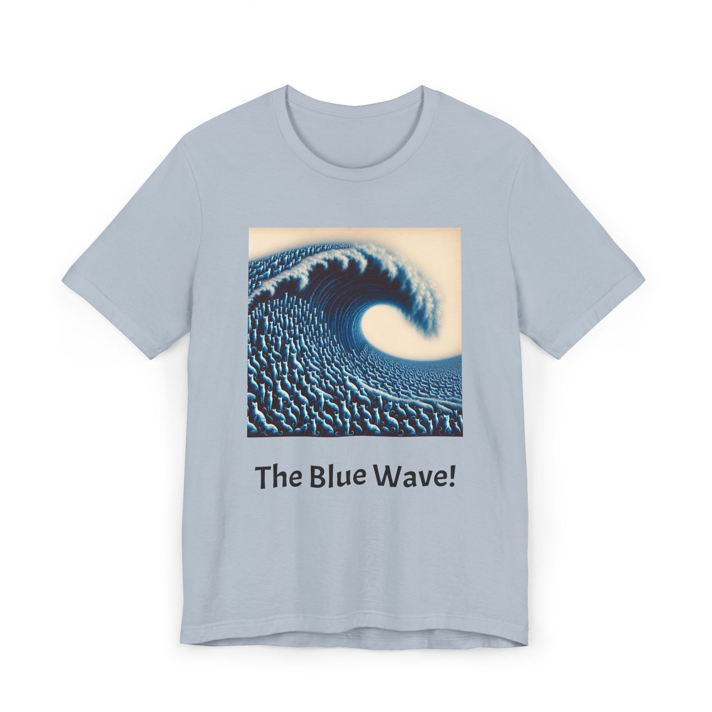 Blue Wave With Cats T-Shirt