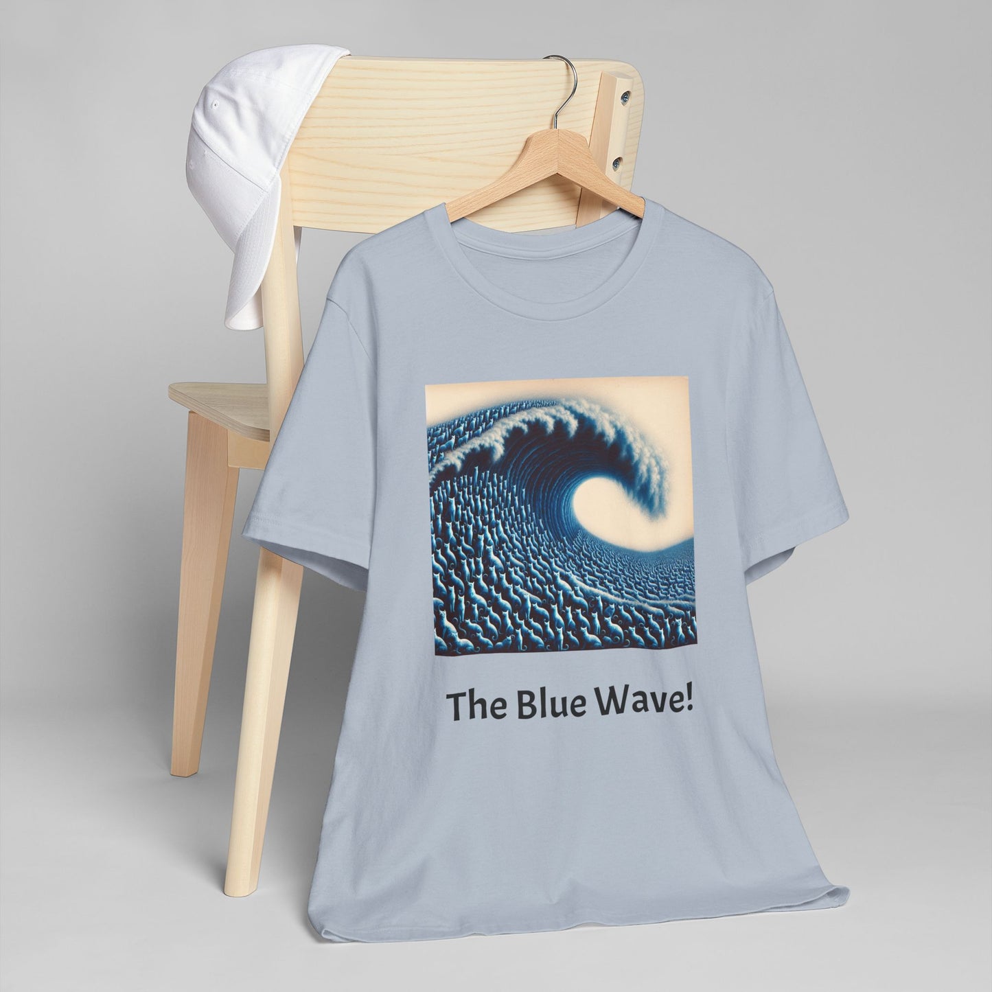 Blue Wave With Cats T-Shirt