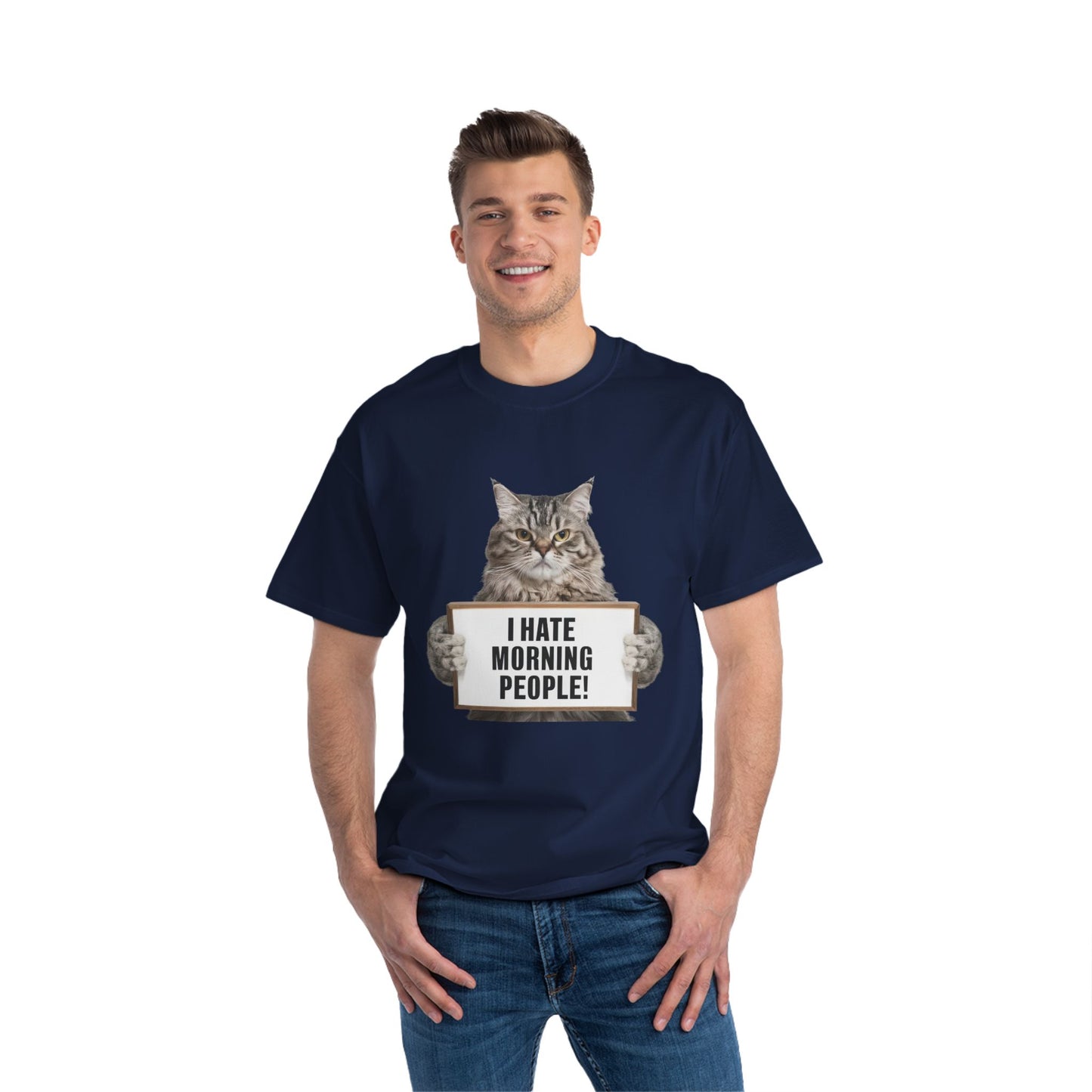 Funny Cat T-Shirt - "I Hate Morning People!"