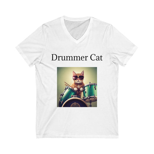 Music Lover Drummer Cat Unisex Tee