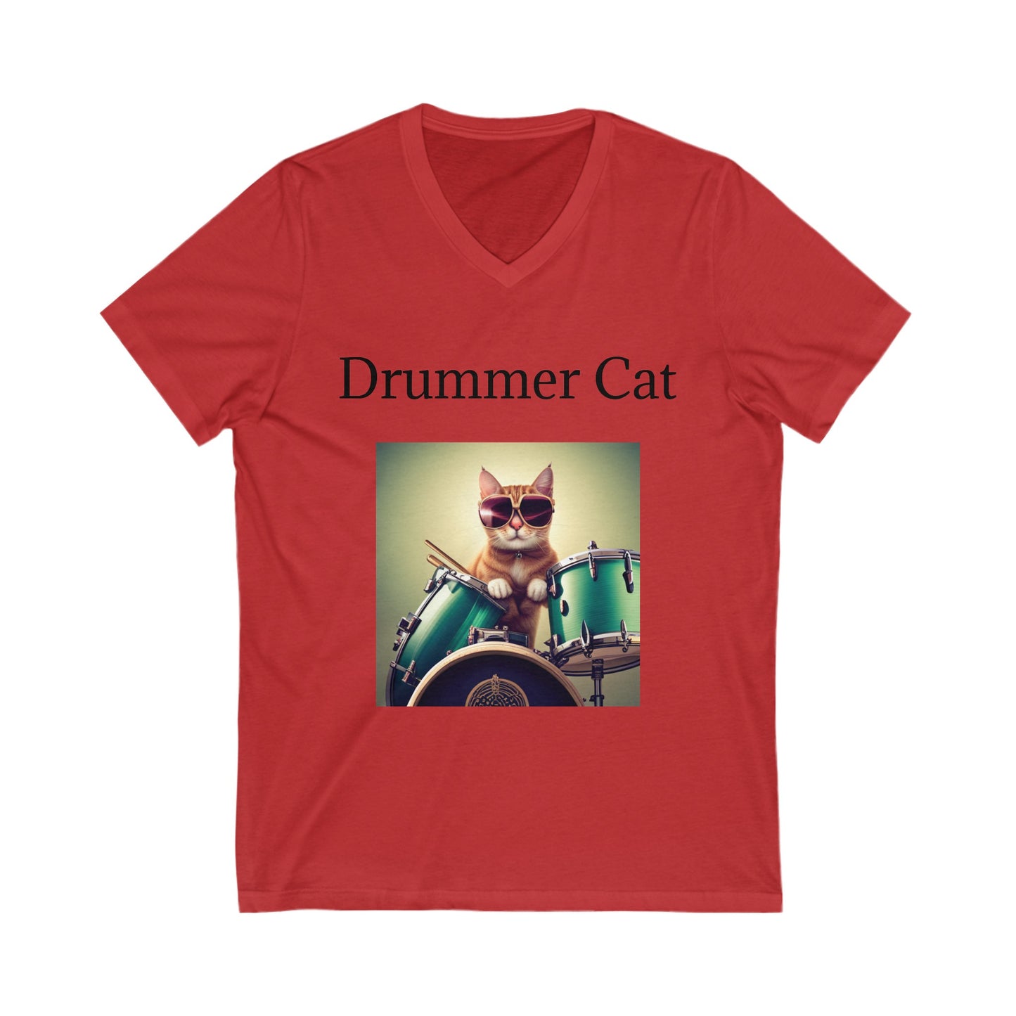 Music Lover Drummer Cat Unisex Tee