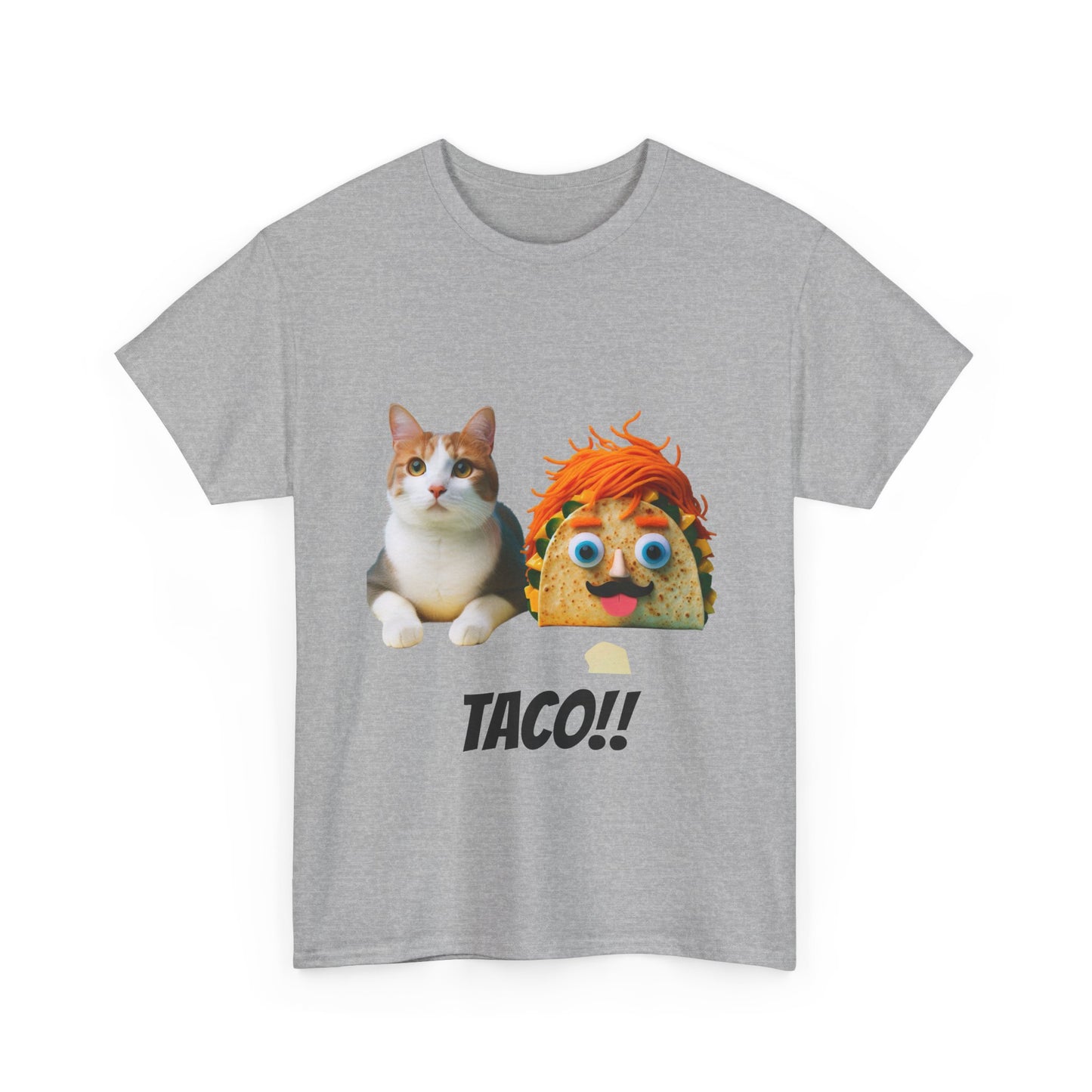 Funny Cat Taco Tee, Unisex Cotton T-Shirt, Gift for Cat Lovers, Cute Pet Shirt, Funny Animal Apparel, Birthday Gifts