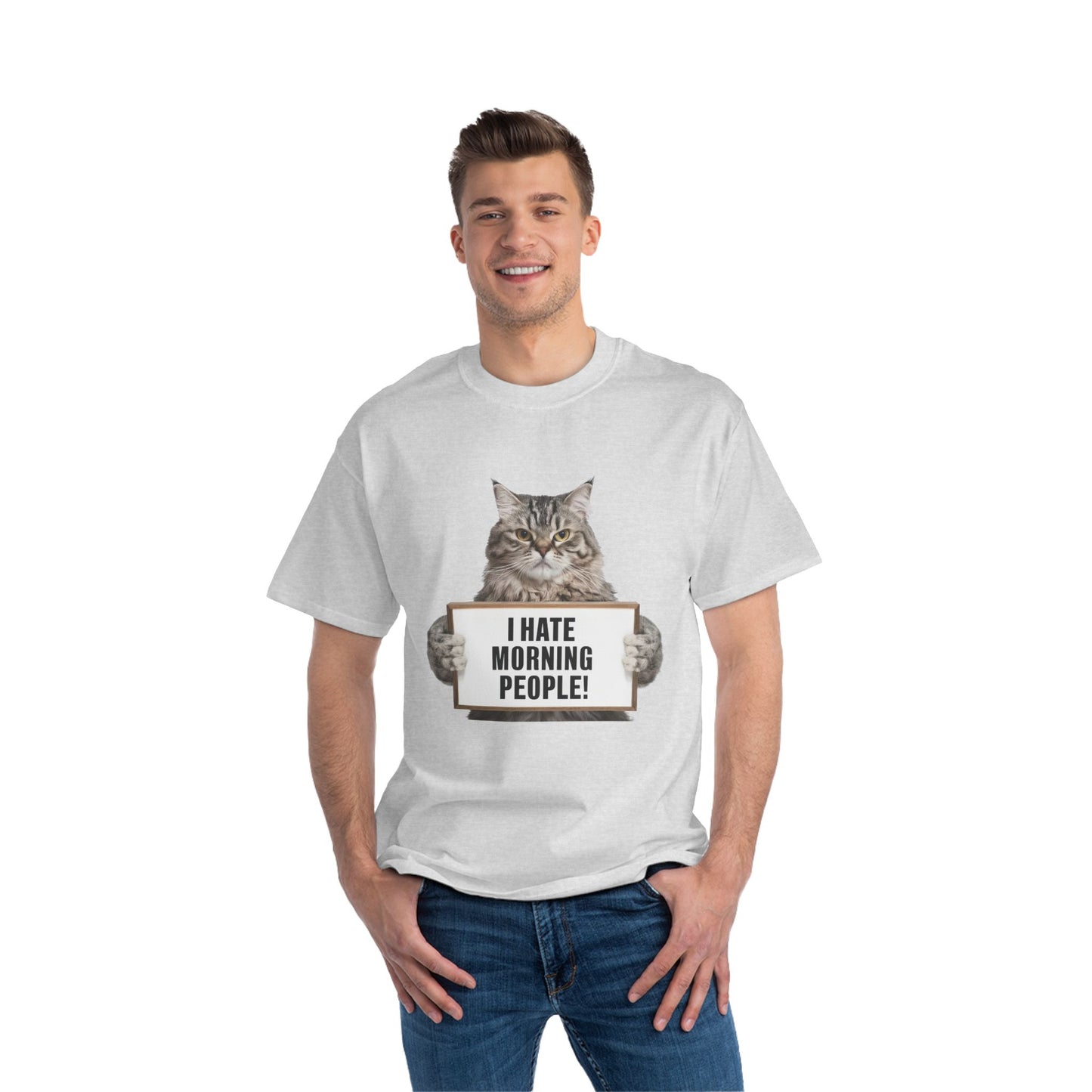 Funny Cat T-Shirt - "I Hate Morning People!"