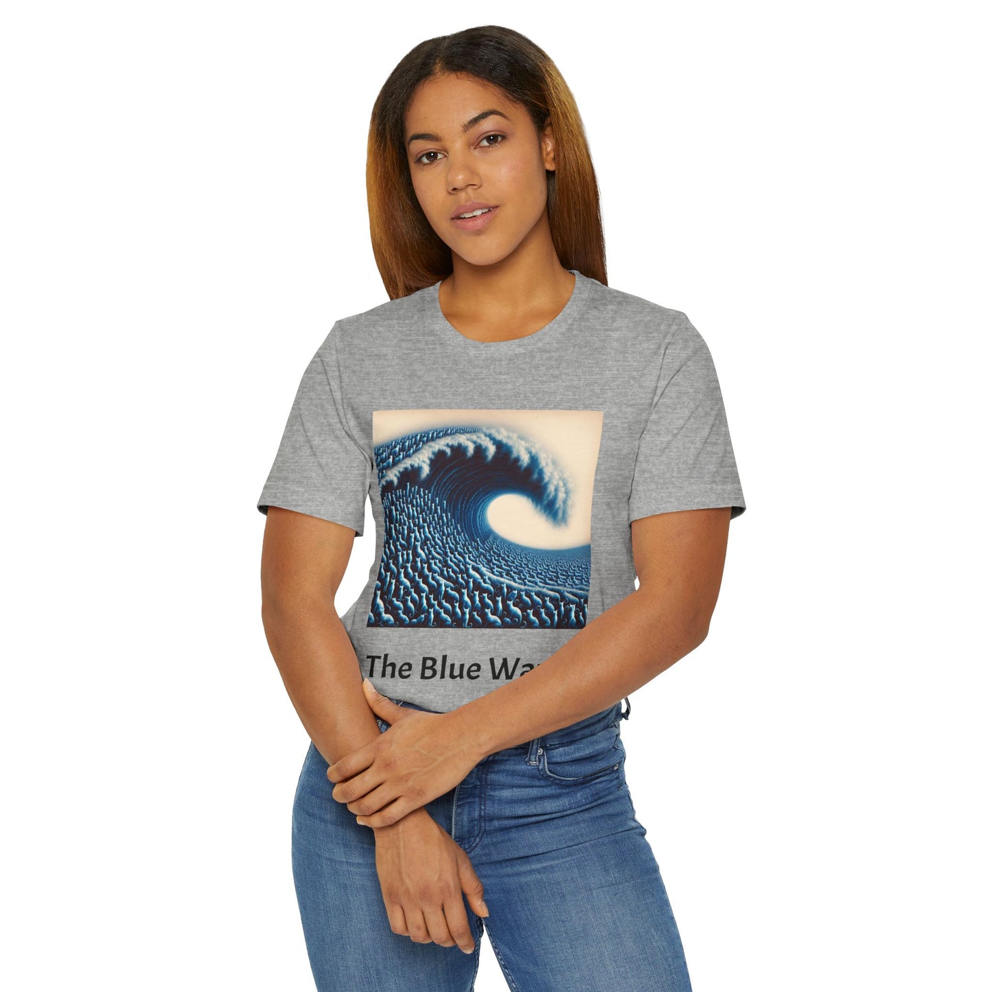 Blue Wave With Cats T-Shirt