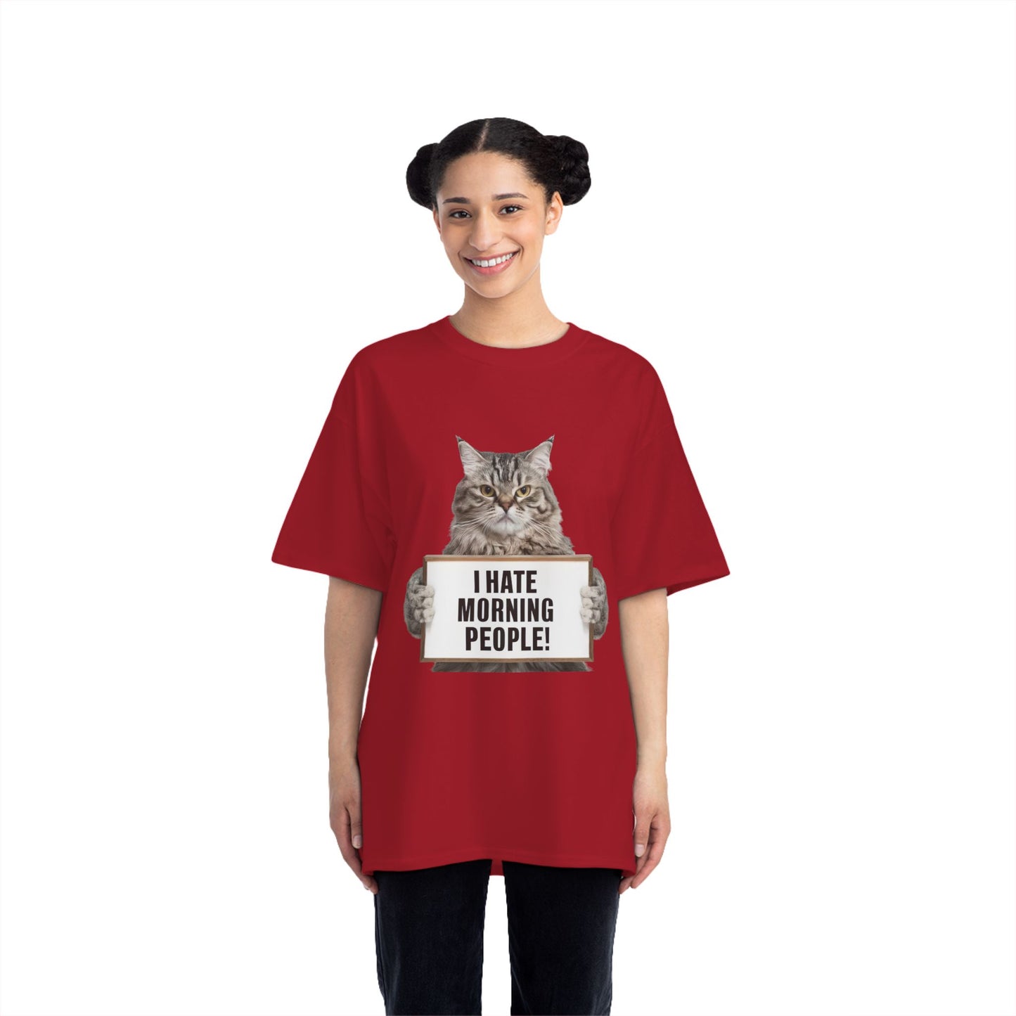 Funny Cat T-Shirt - "I Hate Morning People!"