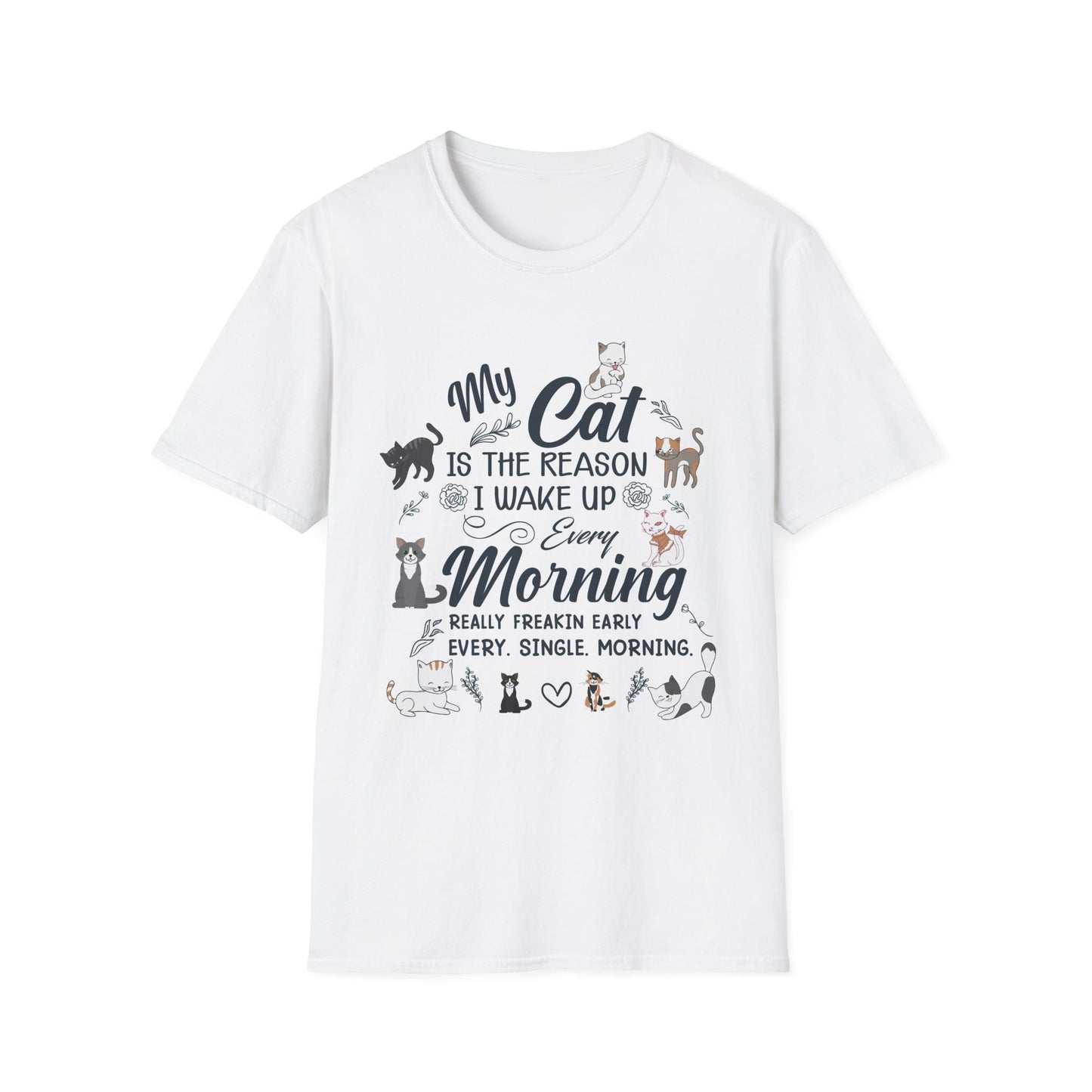 Morning Cat Shirt - Unisex Softstyle T-Shirt