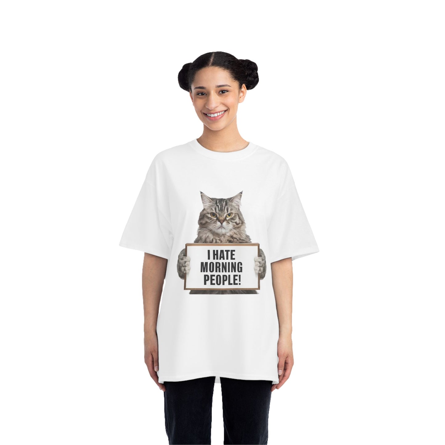 Funny Cat T-Shirt - "I Hate Morning People!"