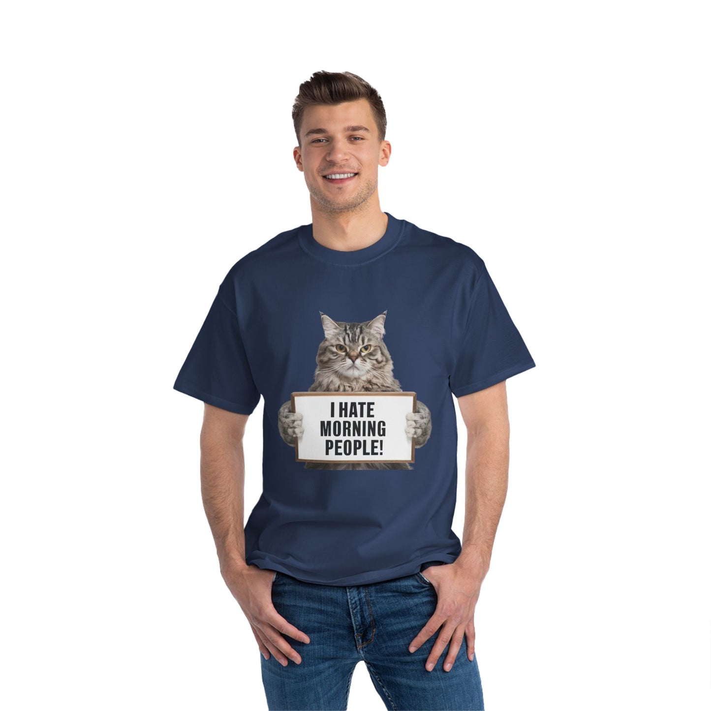 Funny Cat T-Shirt - "I Hate Morning People!"