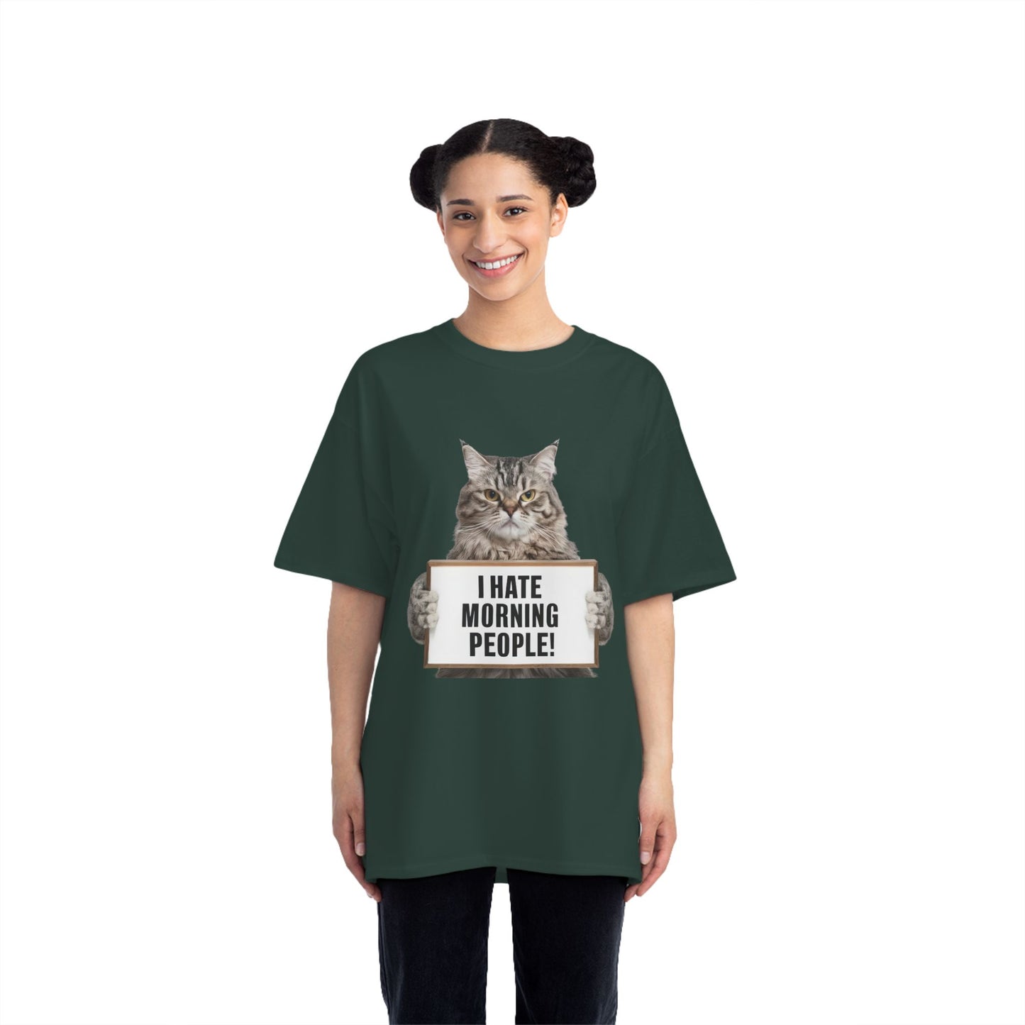 Funny Cat T-Shirt - "I Hate Morning People!"