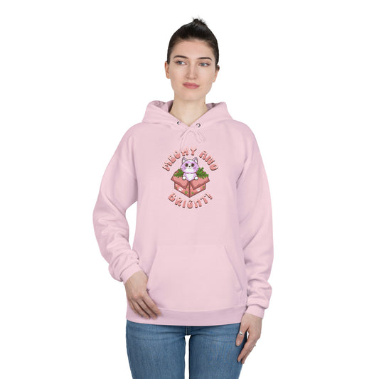 Meowy and Bright Eco-Friendly Pullover Hoodie - Cute Cat Design