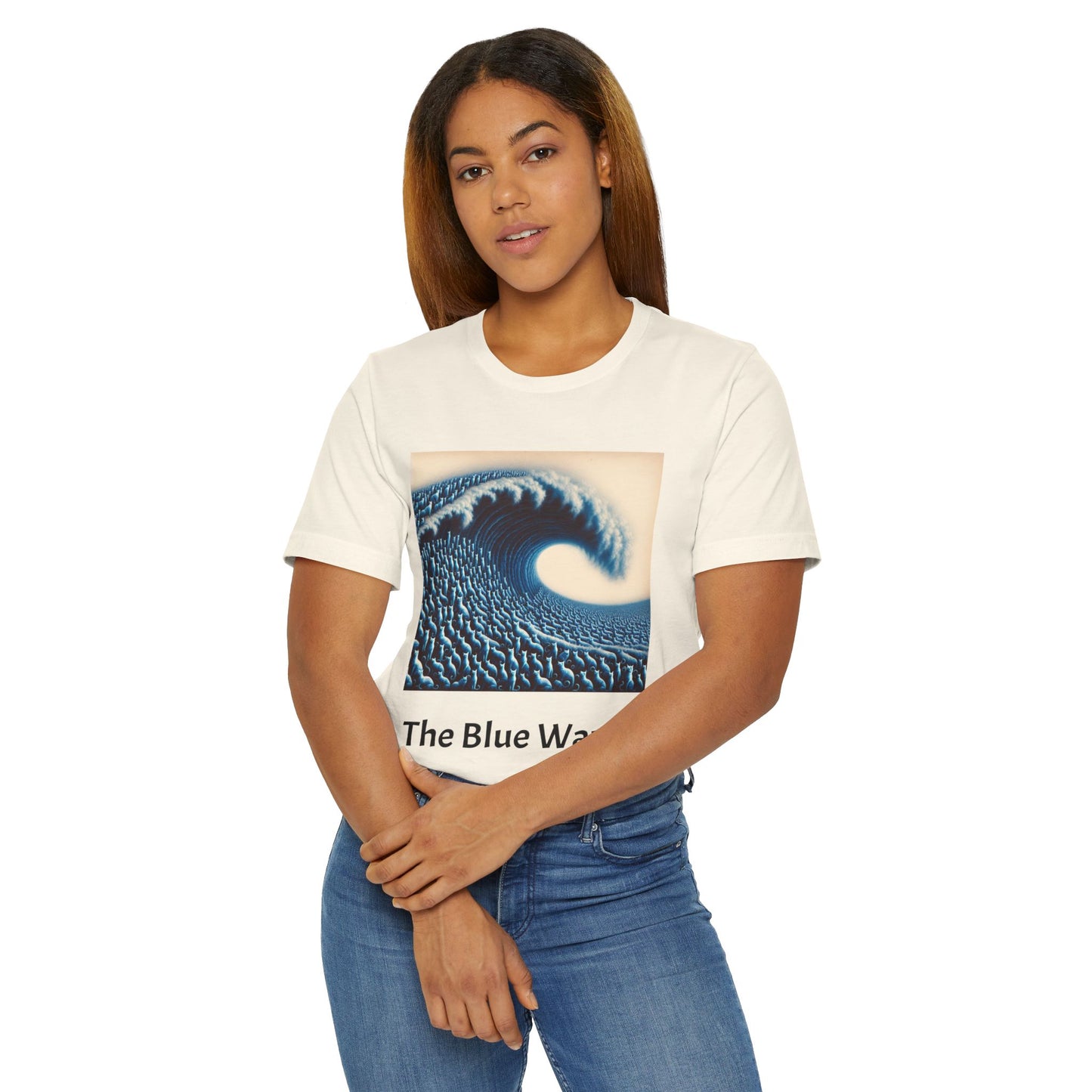 Blue Wave With Cats T-Shirt