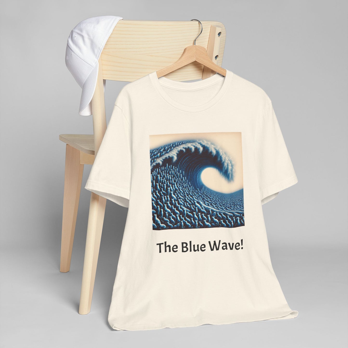 Blue Wave With Cats T-Shirt