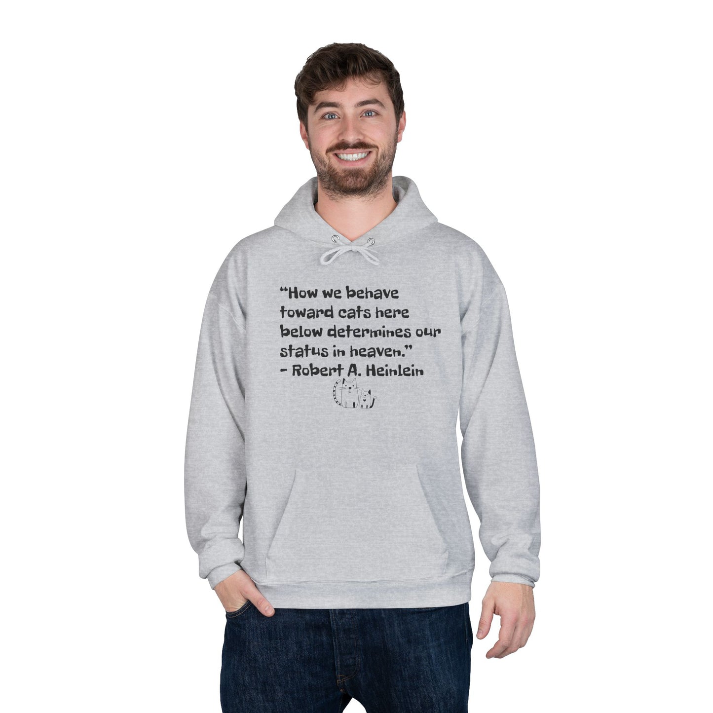 Heinlein Cat Quote Unisex EcoSmart® Pullover Hoodie Sweatshirt